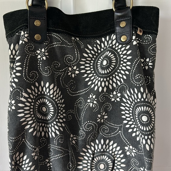 Lucky Brand Boho Bag Cotton With Suede Trim - Picture 2 of 16